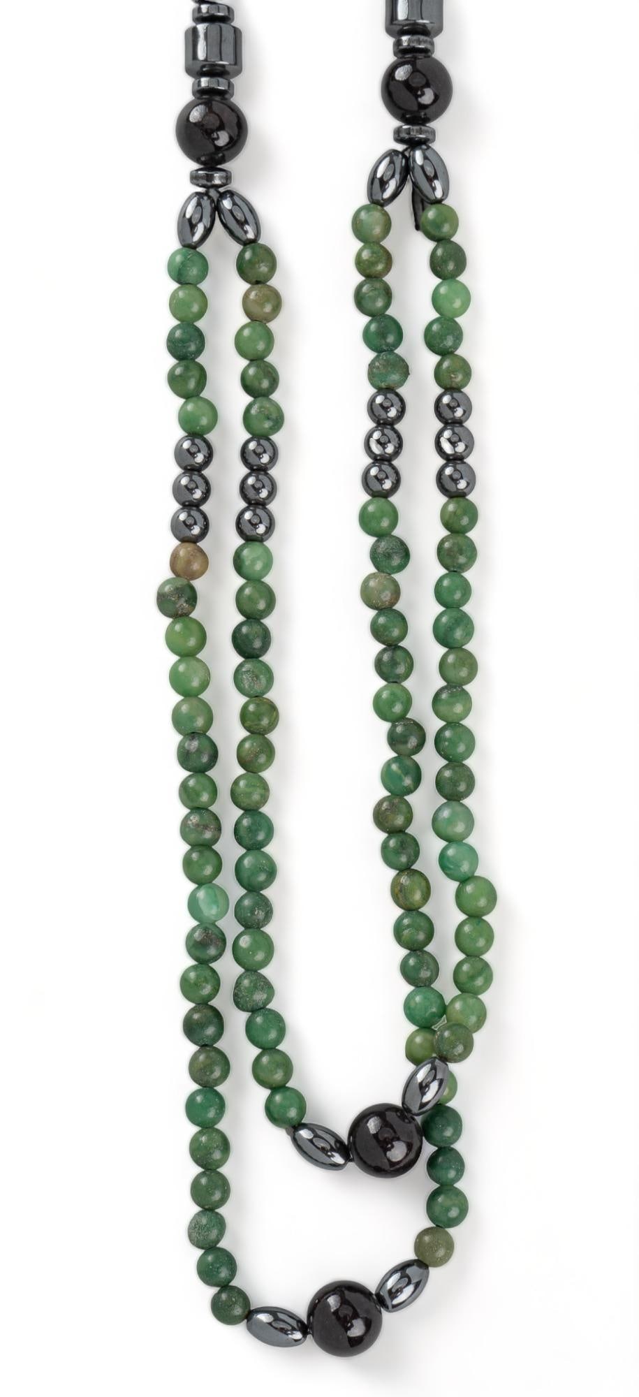 Nephrite and Black Tourmaline Bead Necklace (1 of 5)