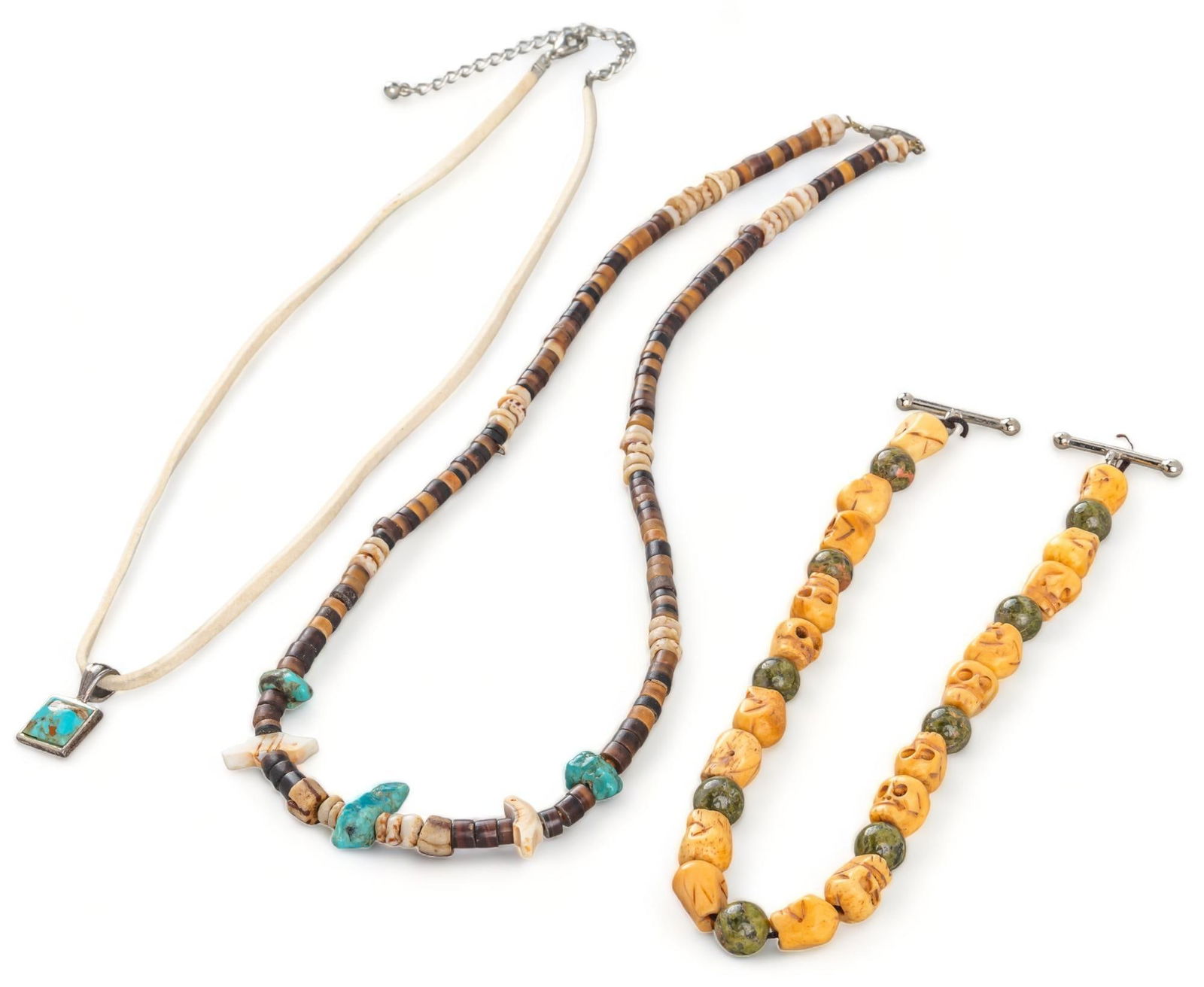 (3) Turquoise Bead Necklaces (1 of 7)