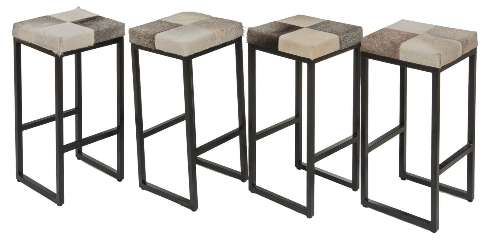 Set of (4) Cowhide Bar Stools (1 of 5)