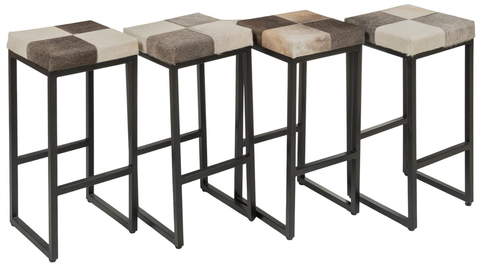 Set of (4) Cowhide Bar Stools (1 of 5)