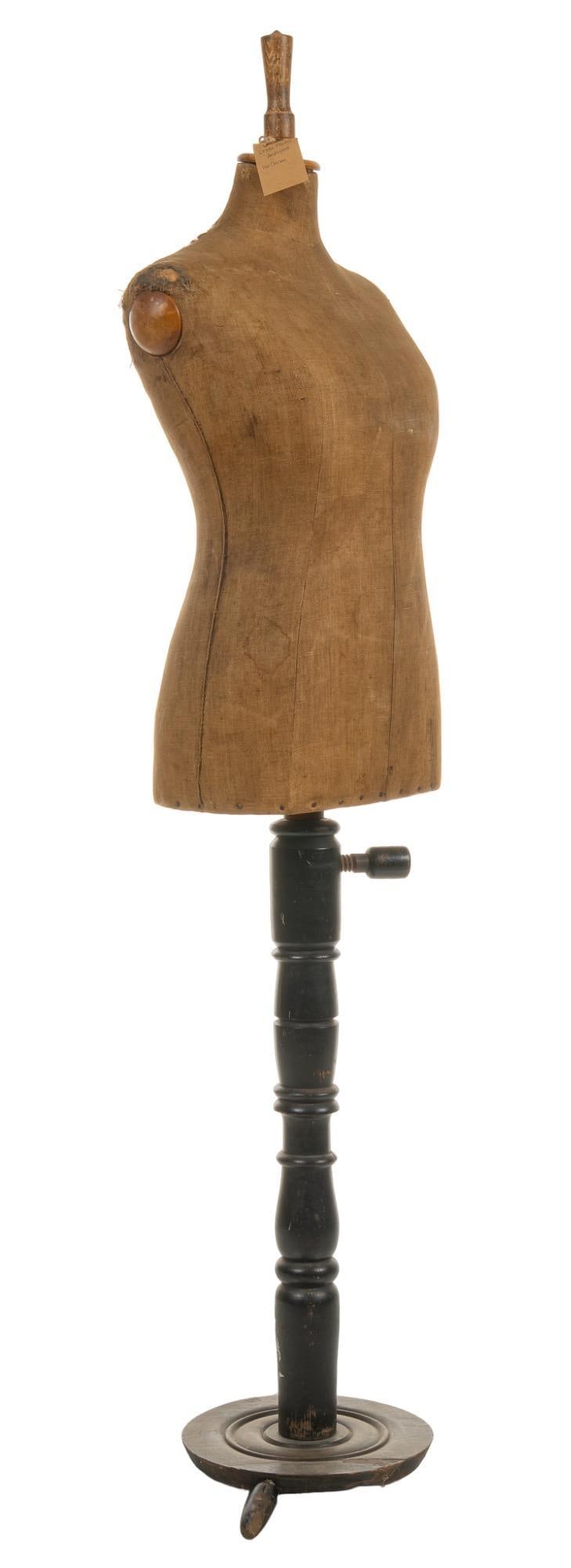 Vintage Dress Form: Vintage dress form on turned columnar base height 62 in. x width 14 in. x depth 9 in. We happily provide seamless shipping services on everything we sell. Please email us at shipping@vogtauction.c