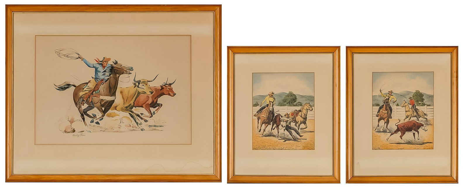 Collection of (3) Hand-Colored Western Lithographs (1 of 13)