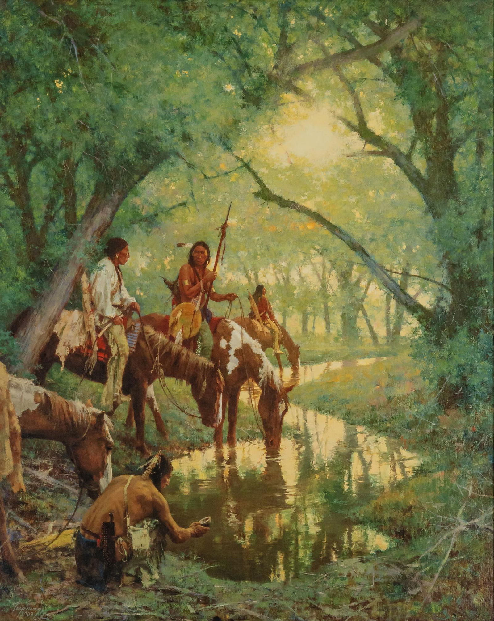 Howard Terpning, "Cheyenne at the Disapperaring Creek Called White Woman" (1 of 5)
