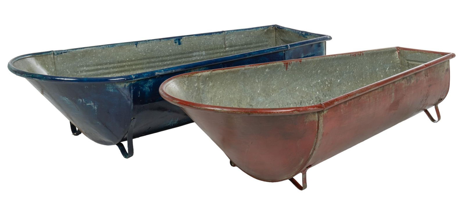 (2) Painted Galvanized Washtubs (1 of 4)