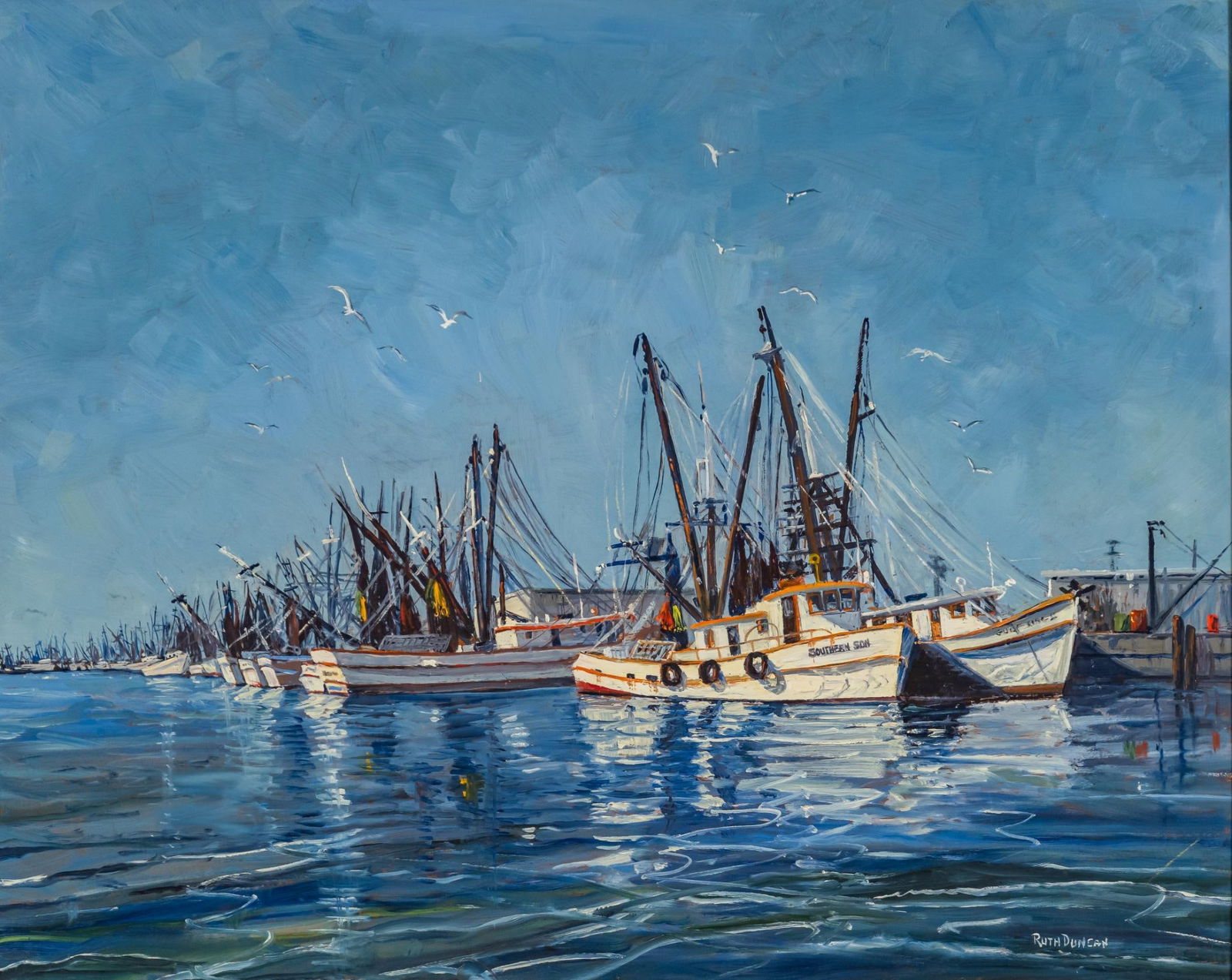 Ruth Duncan, "Shrimp Boats, Aransas Pass" (1 of 6)