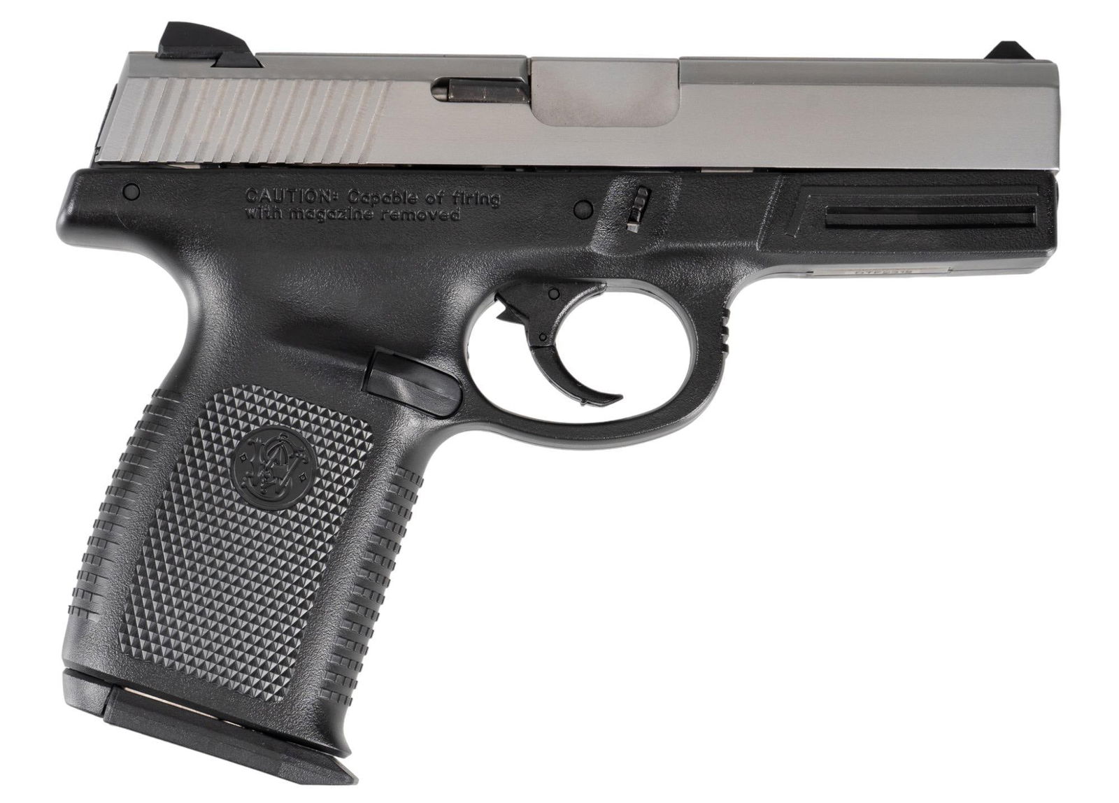 Smith & Wesson SW9VE 9mm Semi Auto Pistol: Serial: DTF2312 Manufacturer: Smith & Wesson Model: SW9VE Caliber: 9mm Barrel Length: 3.875 in. OAL: 7.25 in. Condition: Very Good; very light handling marks throughout; bore is excellent & br