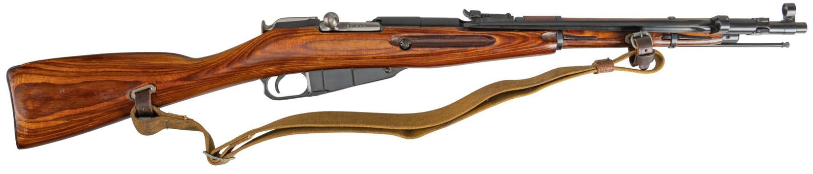 WWII Izhevsk M44 7.62x54R Bolt Action Carbine: Serial: RC001900 (original 8415) Manufacturer: Izhevsk Arsenal-Russia (c. 1944) / PW Arms Model: Mosin-Nagant M44 Caliber: 7.62x54R Barrel Length: 20 in. OAL: 40 in. Condition: Very Good; laminate woo