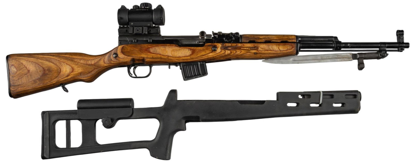 Russian SKS 7.62X39 Semi Auto Rifle: Serial: RL001681 Manufacturer: Russian Arsenal, (either Tula or Izhevsk) Model: SKS Caliber: 7.62x39 Barrel Length: 21.5 in. OAL: 40.5 in. Condition: good: wood stock has been sanded and has light ha