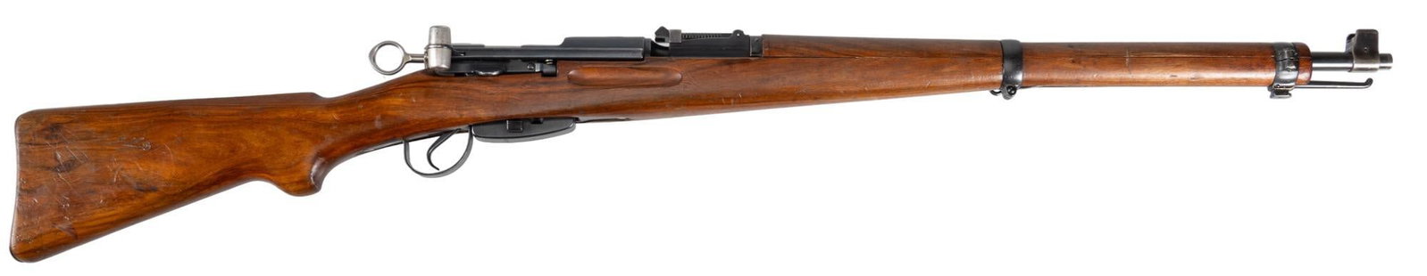 Swiss K31 7.5x55 Swiss Straight Pull Rifle: Serial: 857922 Manufacturer: Waffenfabrik Bern-Switzerland (c. 1945) / Samco-Miami, FL Model: K31 Caliber: 7.5x55 Swiss Barrel Length: 25.5 in. OAL: 44 in. Condition: Good; wood stock has handling mar
