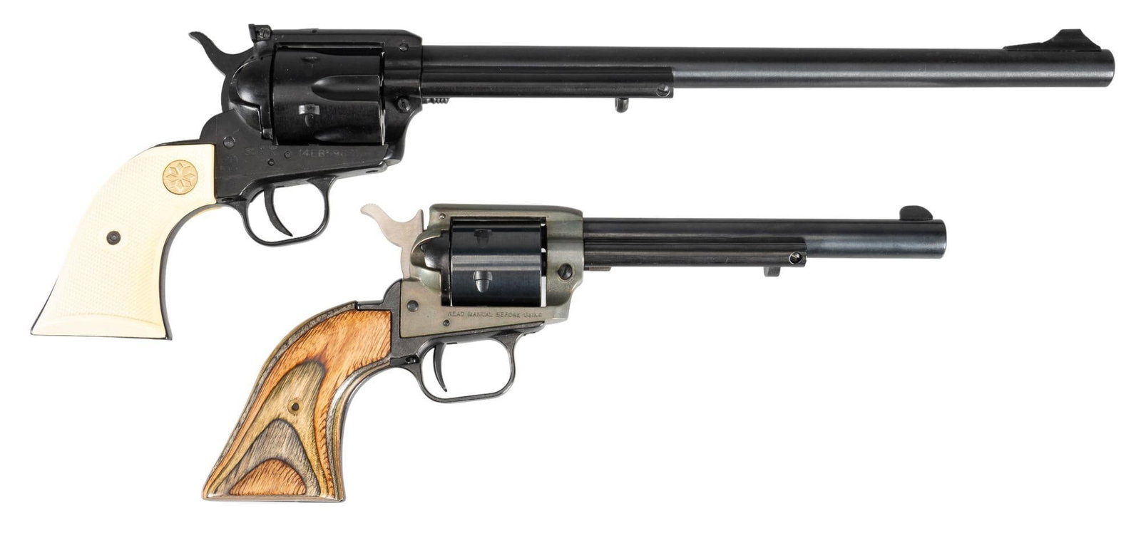 Heritage Rough Rider & Puma Buntline Revolvers: Serial: (1) J50006; (2) 14E85963 Manufacturer: (1) Heritage Mfg.; (2) Chiappa Firearms-Italy Model: (1) Rough Rider; (2) Puma Buntline Caliber: (1) 22 Magnum; (2) 22 LR Barrel Length: (1) 6.5 in.; (2)