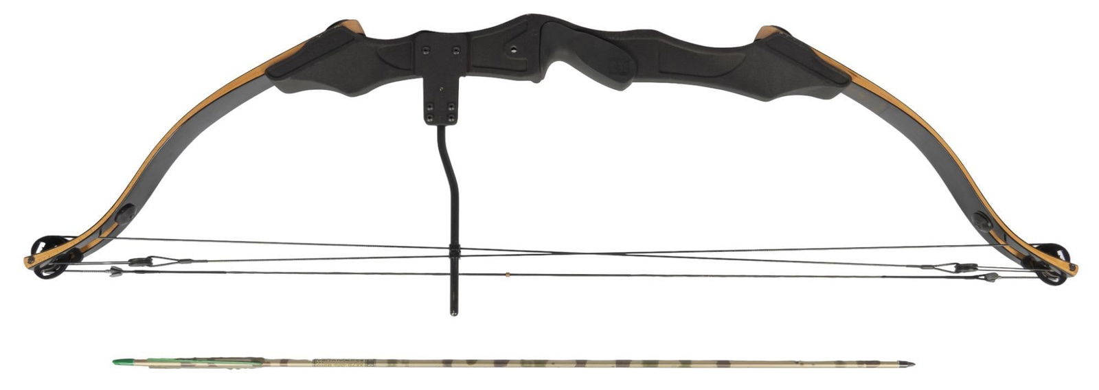 Golden Eagle Falcon Compound Bow: Manufacturer: Golden Eagle Model: Falcon OAL: 46 in. Condition: Good; moderate handling marks throughout frame & bow; string appears in very good, operable condition Includes: hard case; 1 x Easto