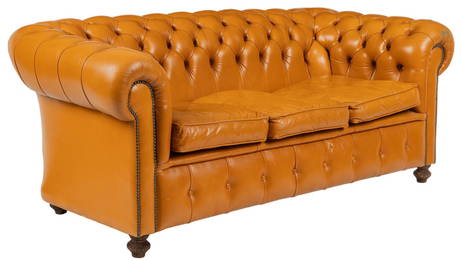 Chesterfield Style Leather Sofa