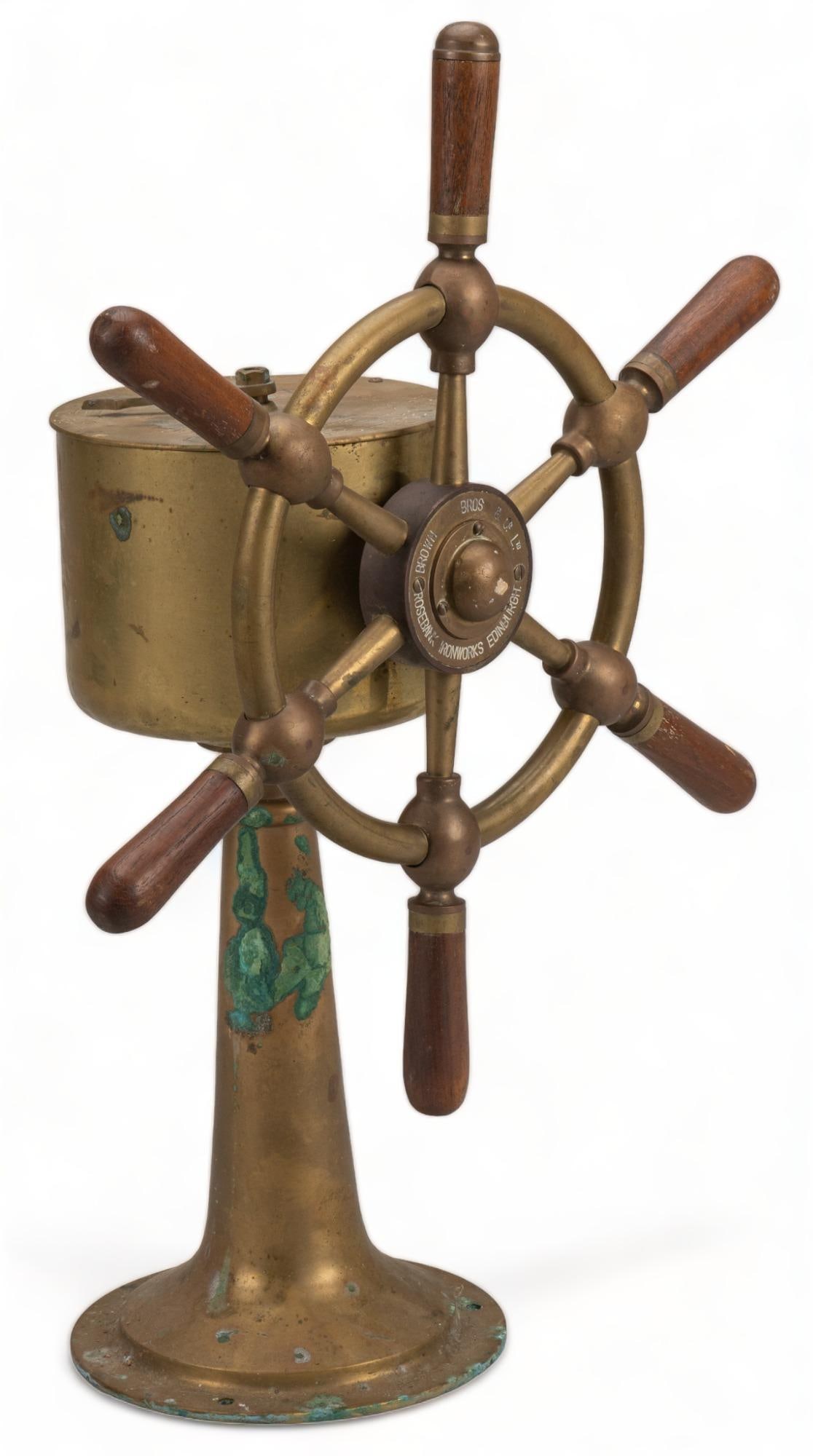 船舶用舵輪●John Hastie & Co. Ltd製造●24-06-19 Solid Brass Ship Wheel by John Hastie and Co. Ltd. – Lannan