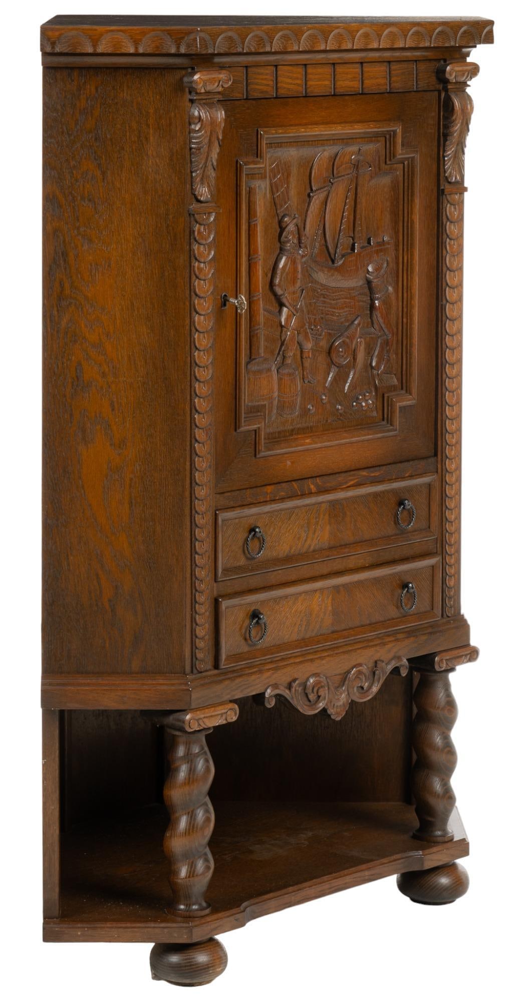 Medieval Revival Corner Cabinet (1 of 8)