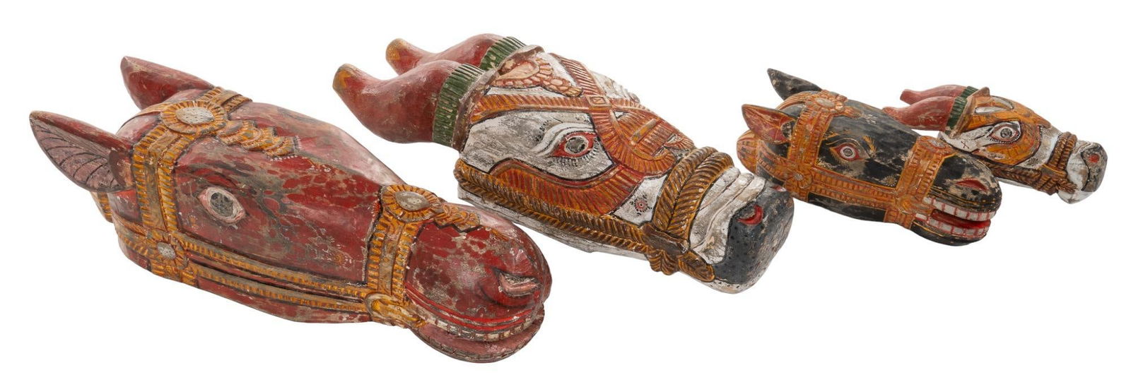 Wooden Carved Horse and Donkey Head Wall Mounts (1 of 7)