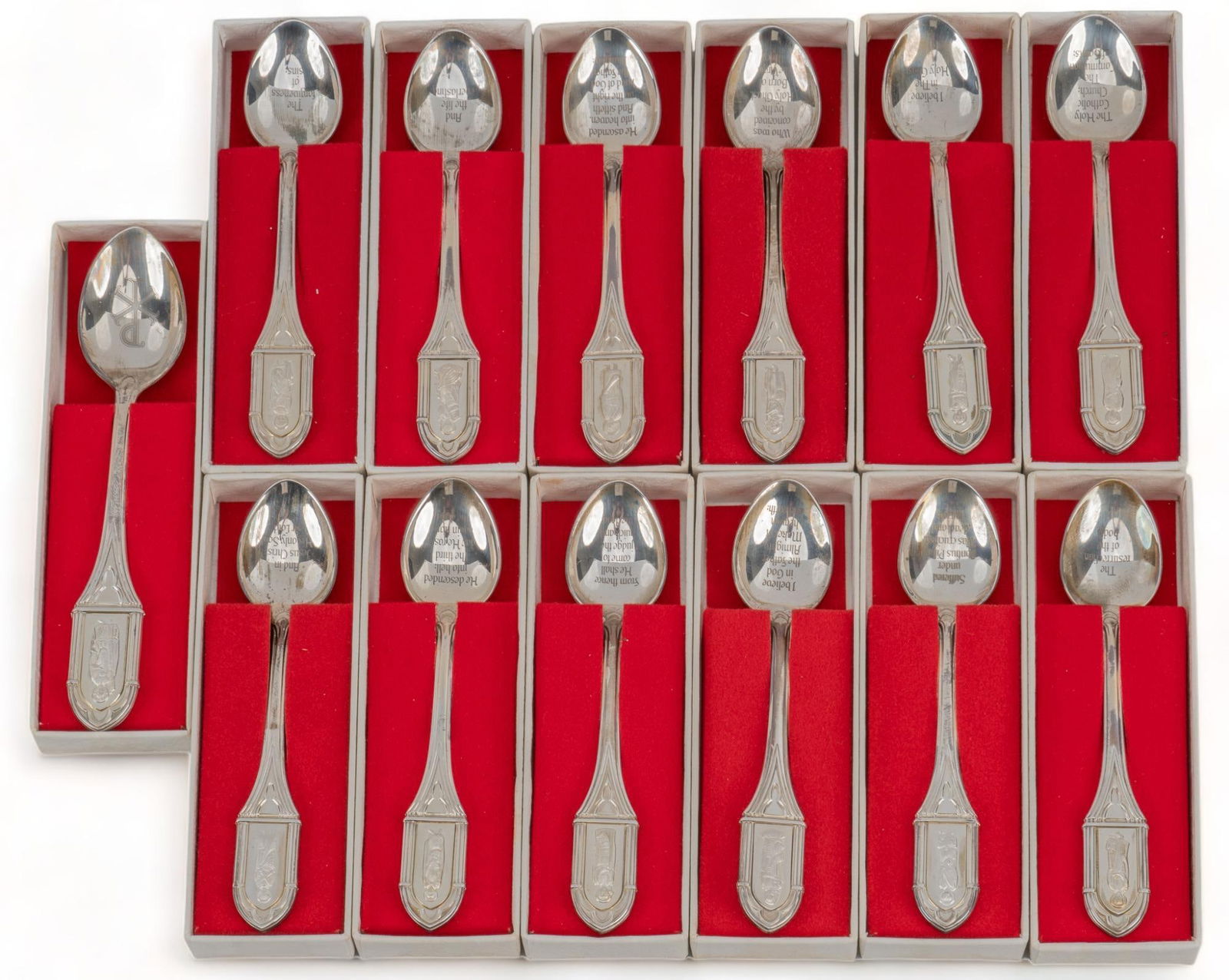Set of (13) Sterling Silver Apostle Spoons (1 of 9)