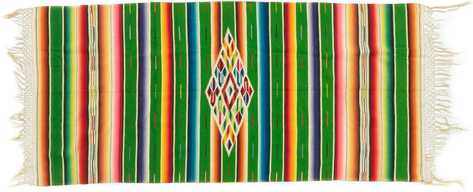 Vintage Silk Mexican Serape, 5 ft. 5 in. x 4 ft. 10 in. (1 of 3)