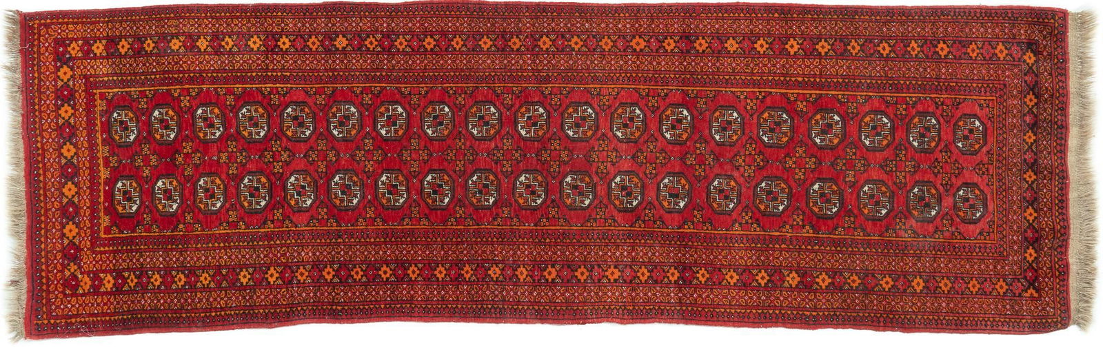 Handwoven Rug Runner, 9 ft. x 2 ft. 8 in.: Handwoven rug runner 9 ft. x 2 ft. 8 in. Provenance: Property from a San Antonio, Texas collection We happily provide seamless shipping services on everything we sell. Please email us at shipping@v