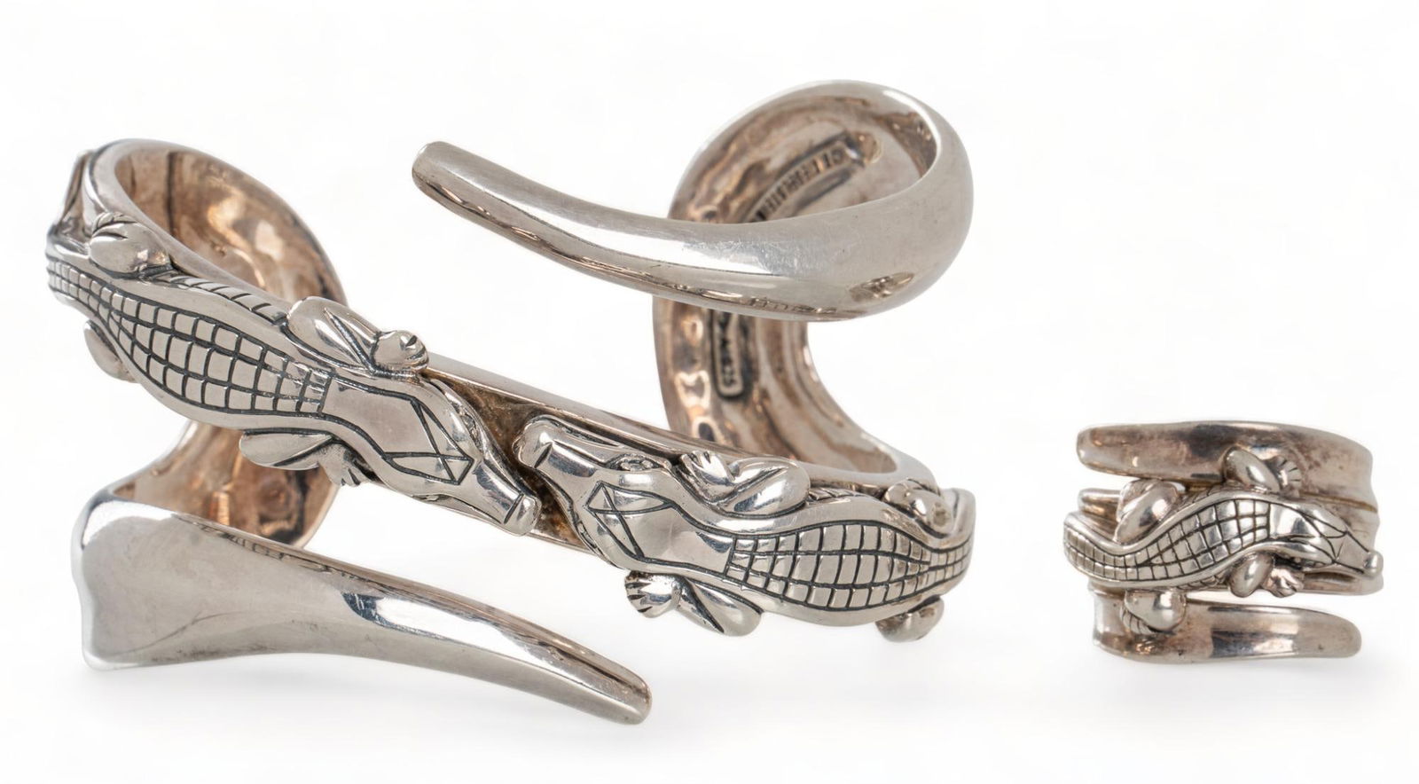 B. Kielstein Cord Diamond Eye Sterling Silver Alligator Ring and Cuff (1 of 7)