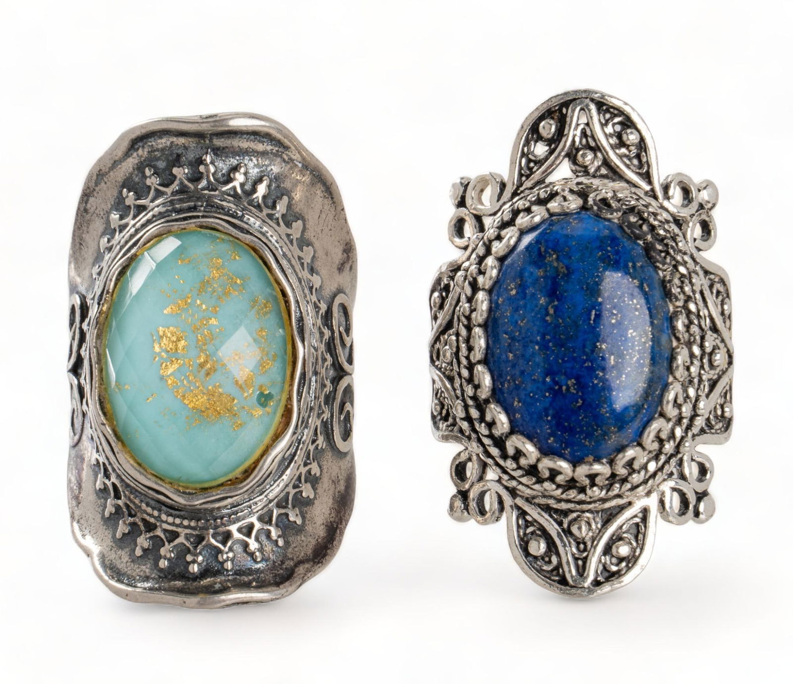 (2) Sterling Silver Turkish and Israeli Rings (1 of 5)