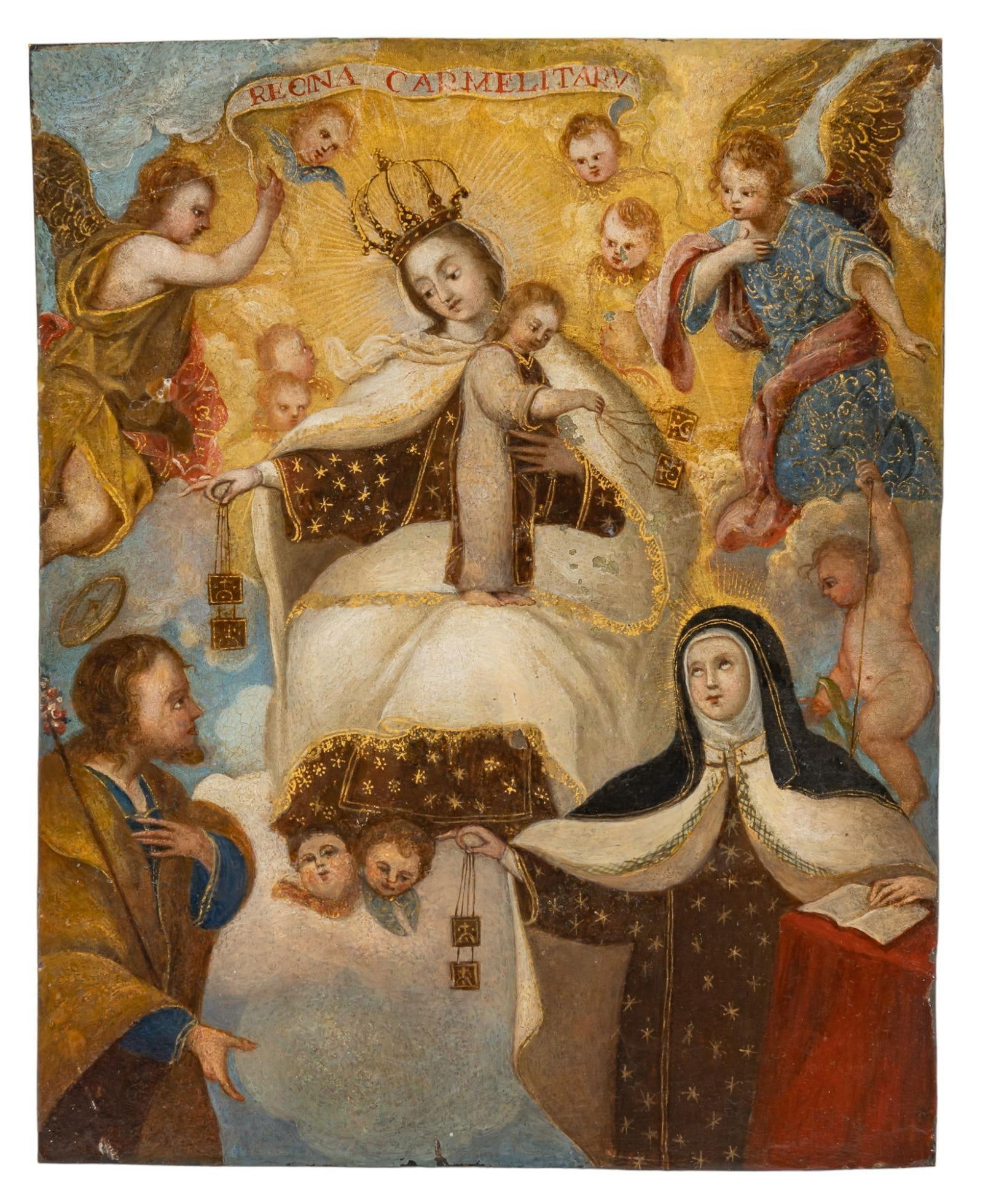 19th C. Mexican Retablo, N.S. de Carmen (1 of 3)