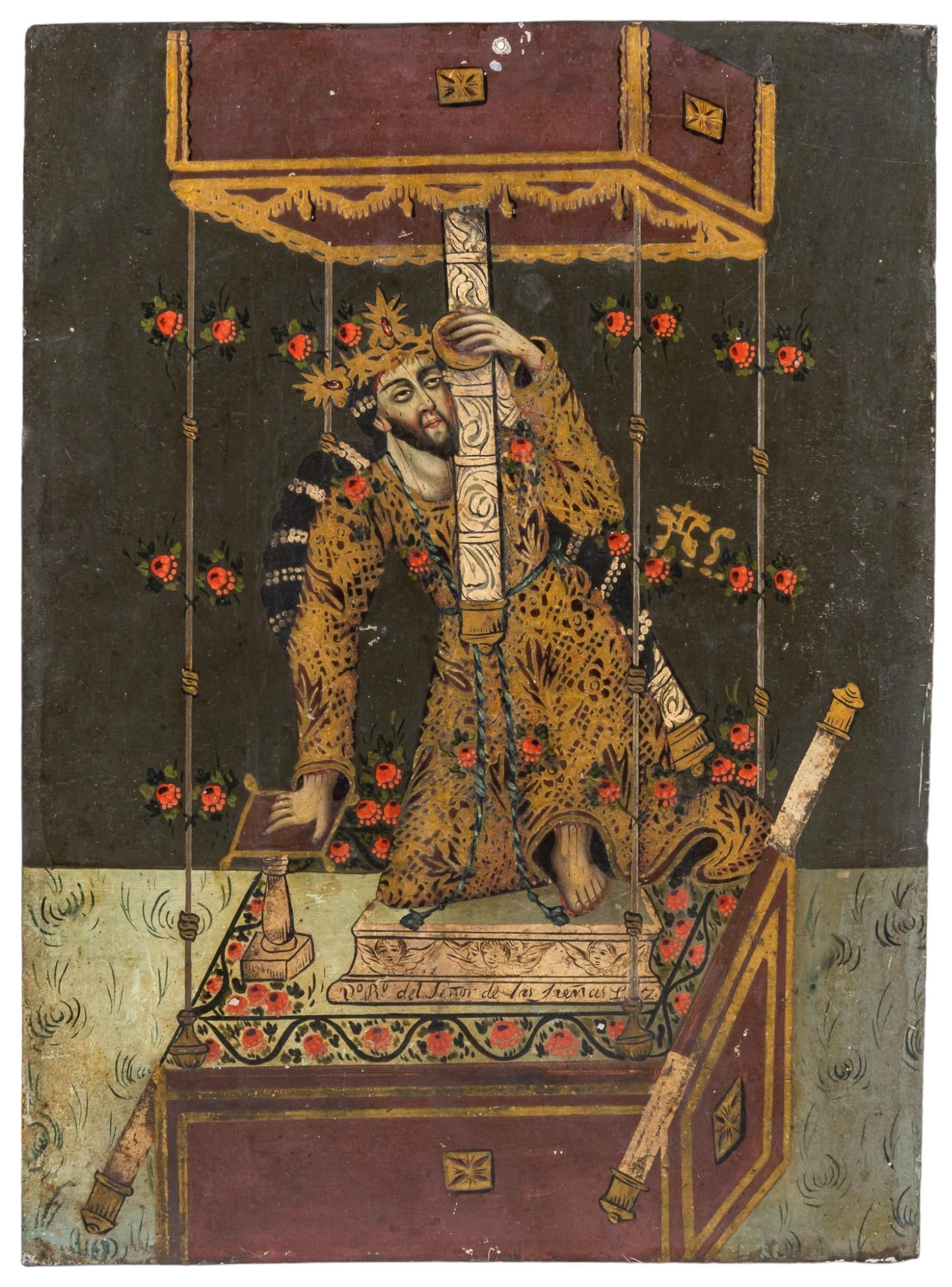 19th C. Mexican Retablo, Unidentified Christ (1 of 3)