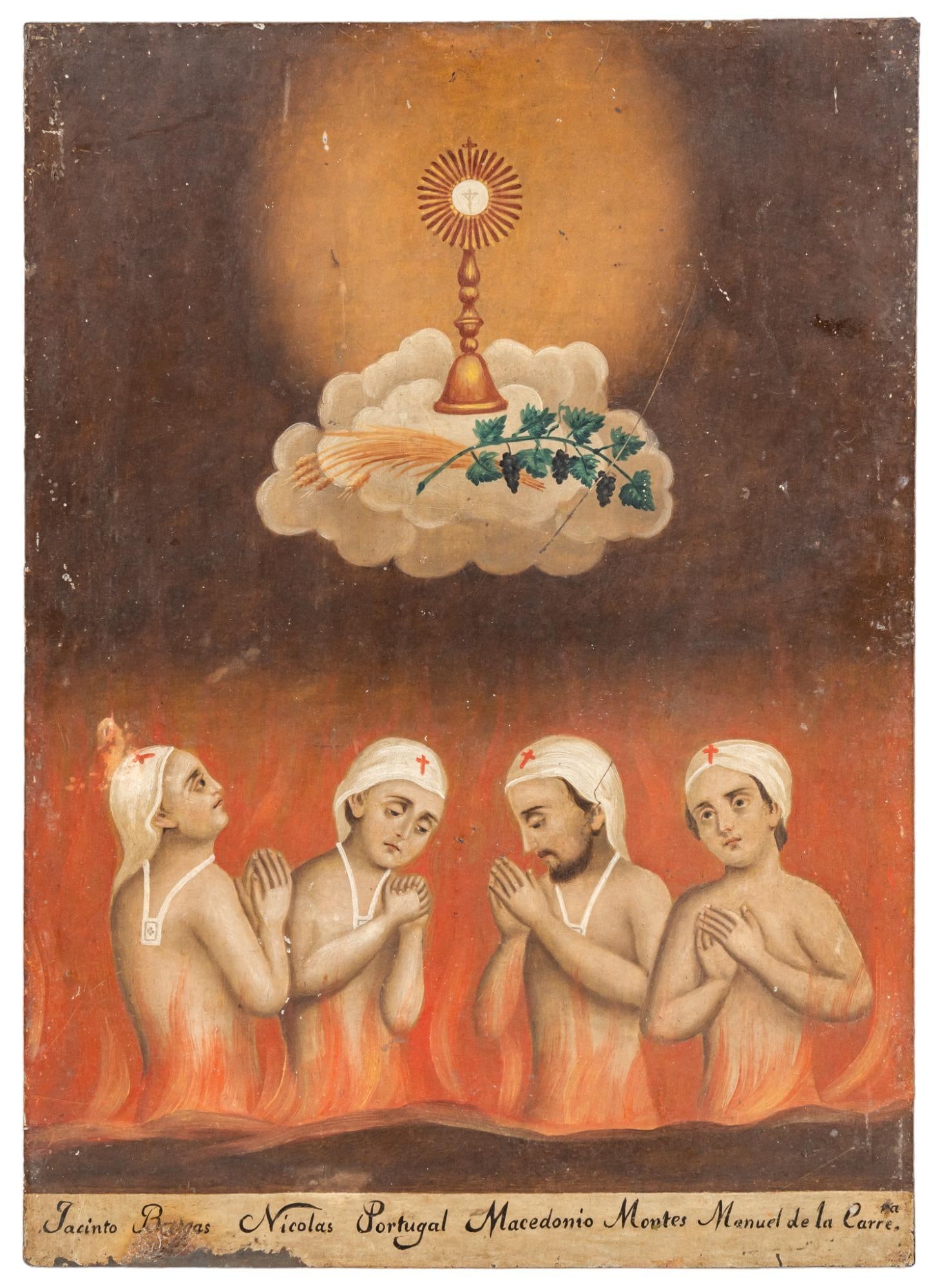 19th C. Mexican Retablo, Animas Solas (1 of 3)