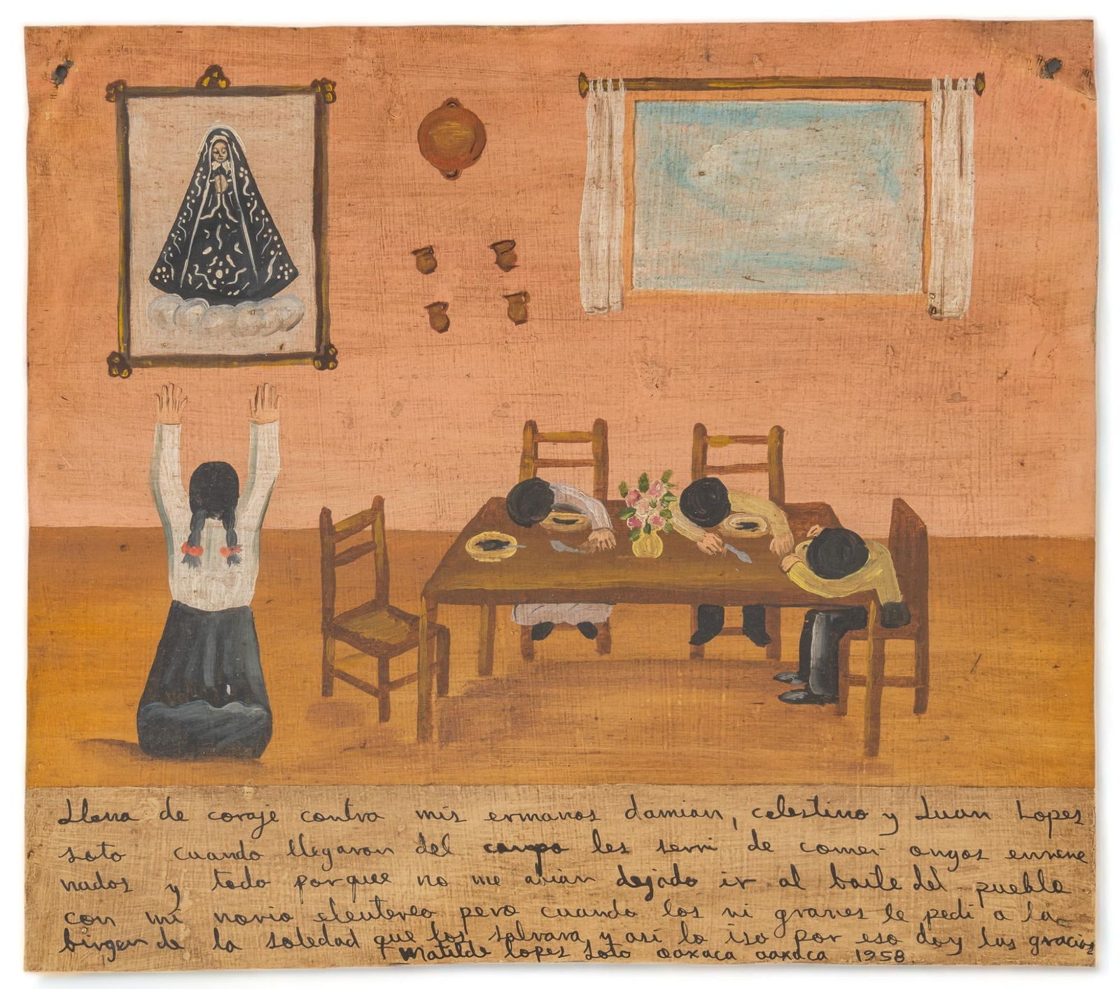 20th C. Mexican Ex-Voto, La Virgen de Soledad (1 of 4)