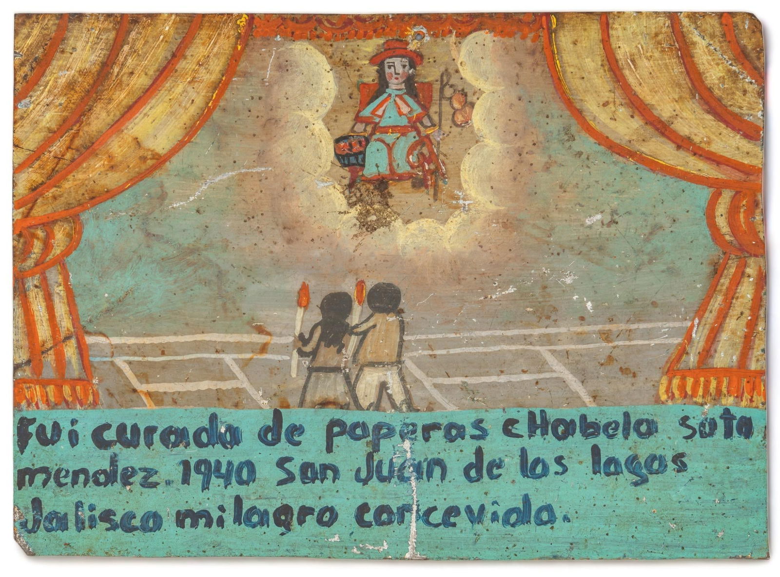 20th C. Mexican Ex-Voto, El Nino de Atocha 1937 (1 of 4)