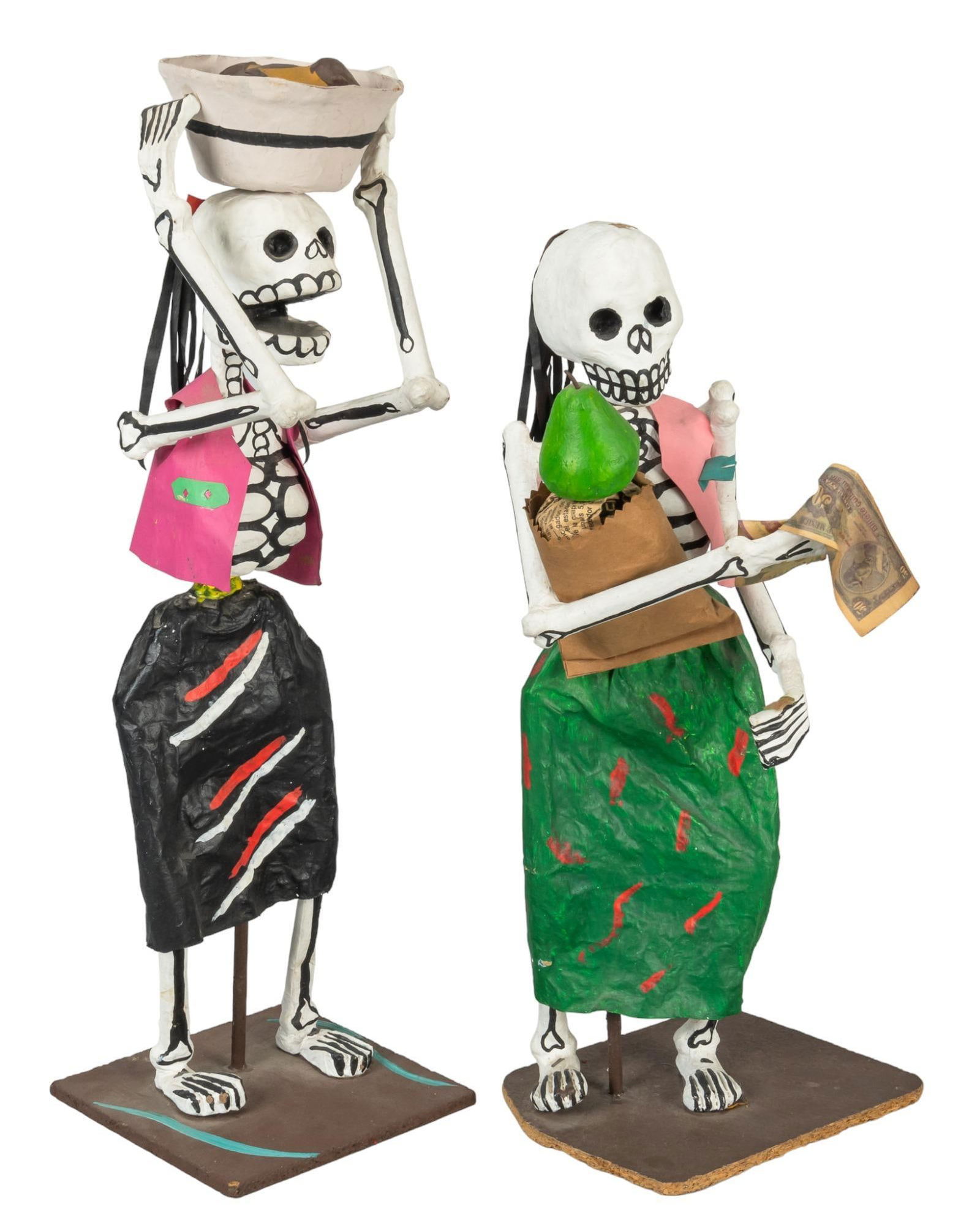 (2) Papier Mache Marketplace Women (1 of 6)