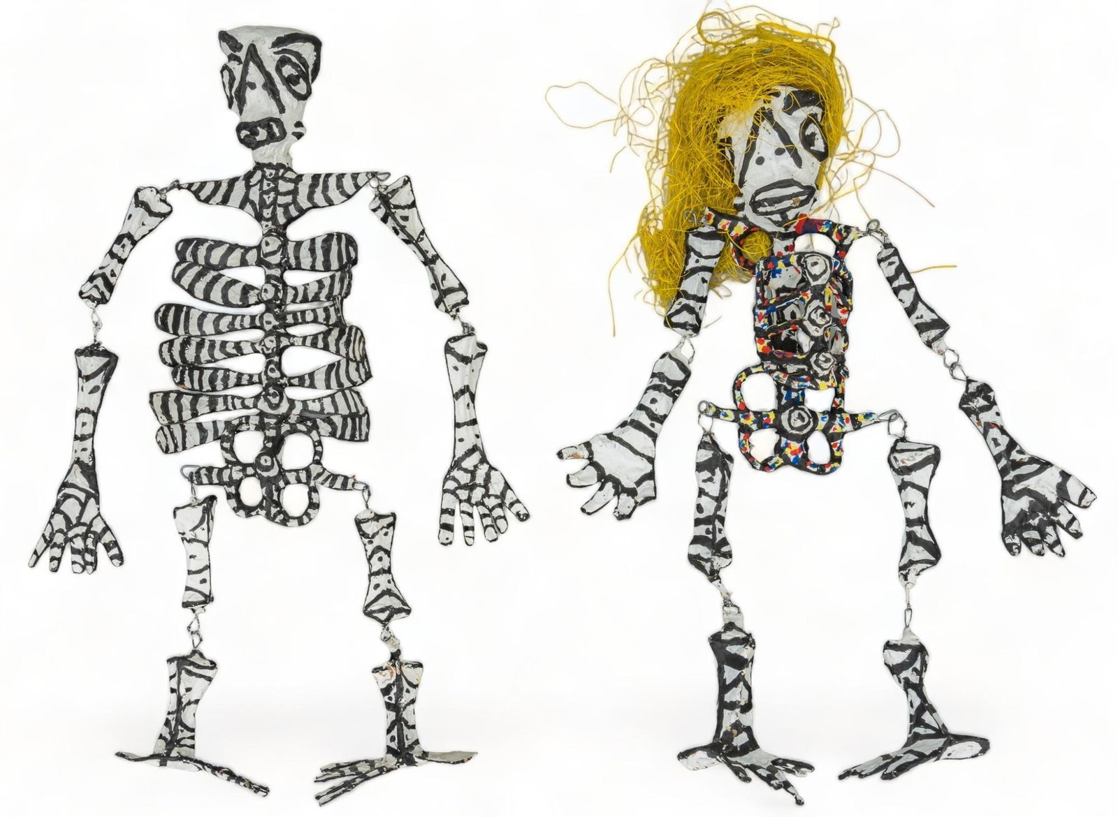 Pair of  Vintage Papier Mache Skeletons (1 of 5)