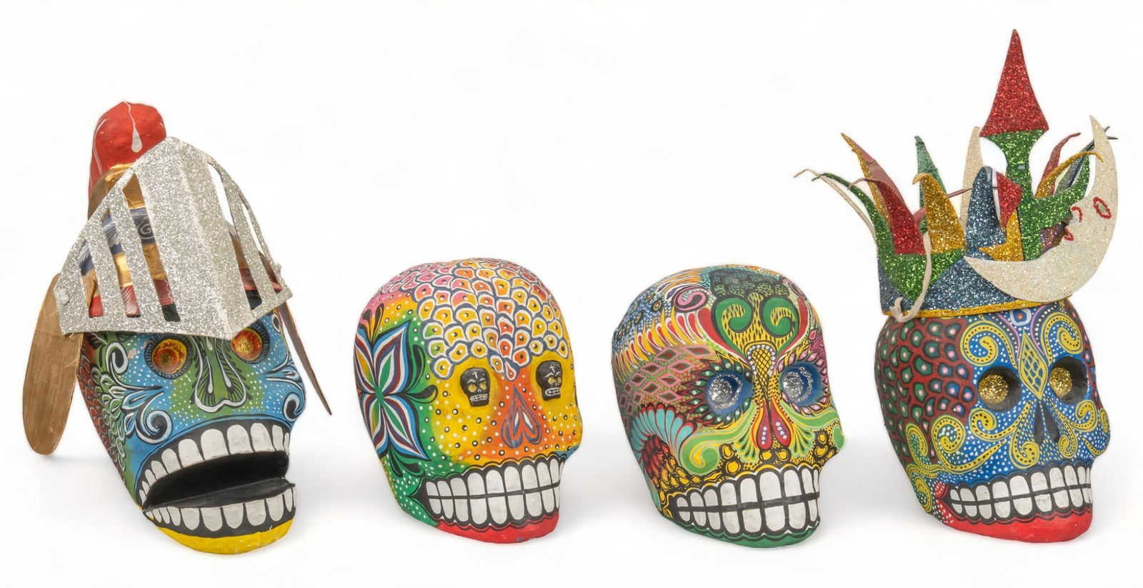 Set of (4) Day of the Dead Papier Mache Calaveras (1 of 5)