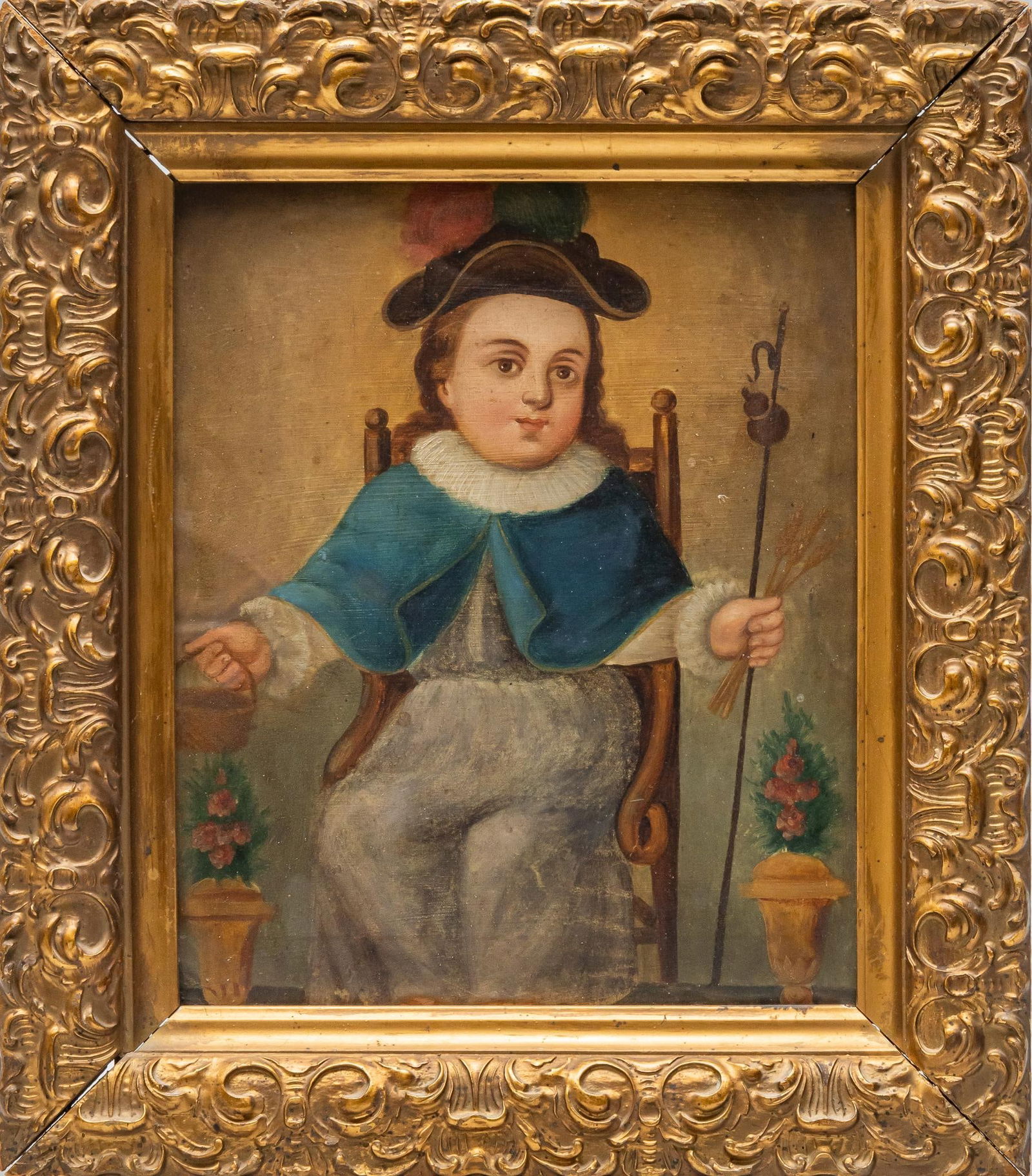 19th C. Mexican Retablo, El Nino de Atocha (1 of 3)