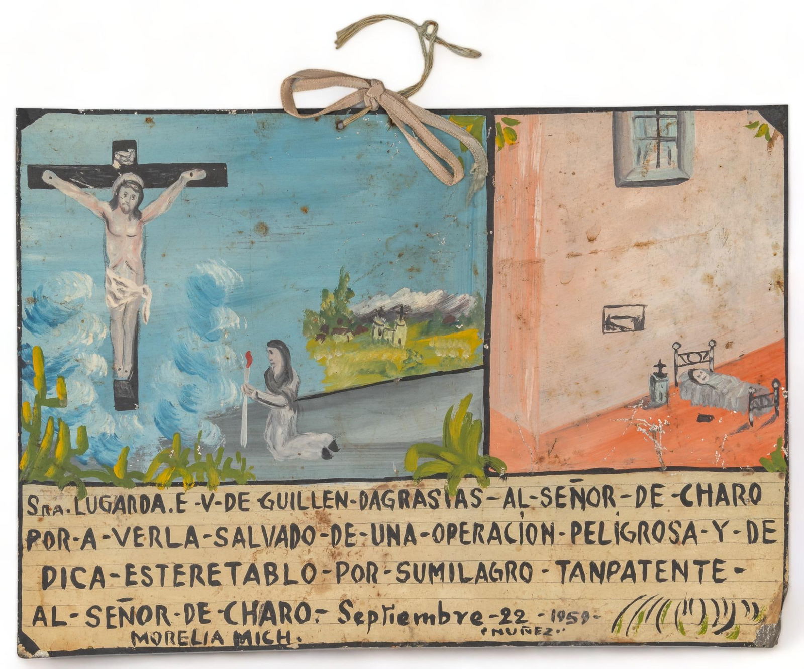 20th C. Mexican Ex-Voto, El Senor de Charo (1 of 4)