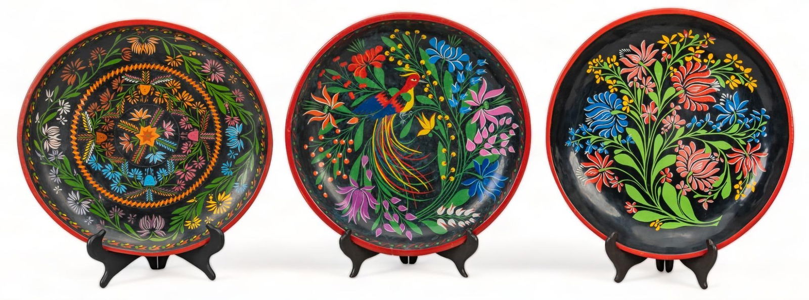Set of (3) Batea Lacquerware Trays uruapan michocan laquerware batea trays (1 of 7)