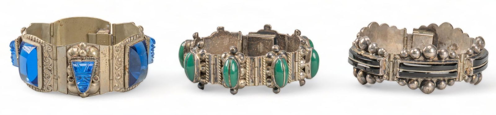 (3) Assorted Sterling Silver Mexican Cuffs (1 of 9)