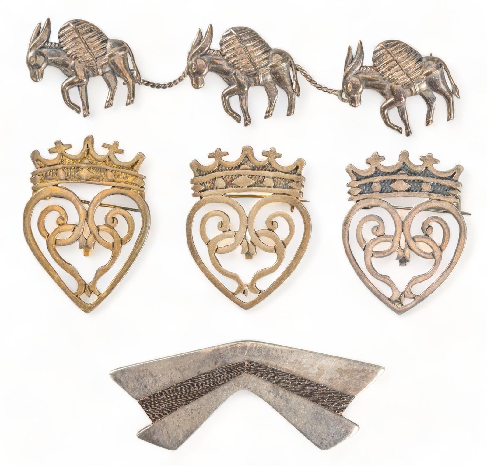 (5) Mexican Sterling Silver Brooches (1 of 9)