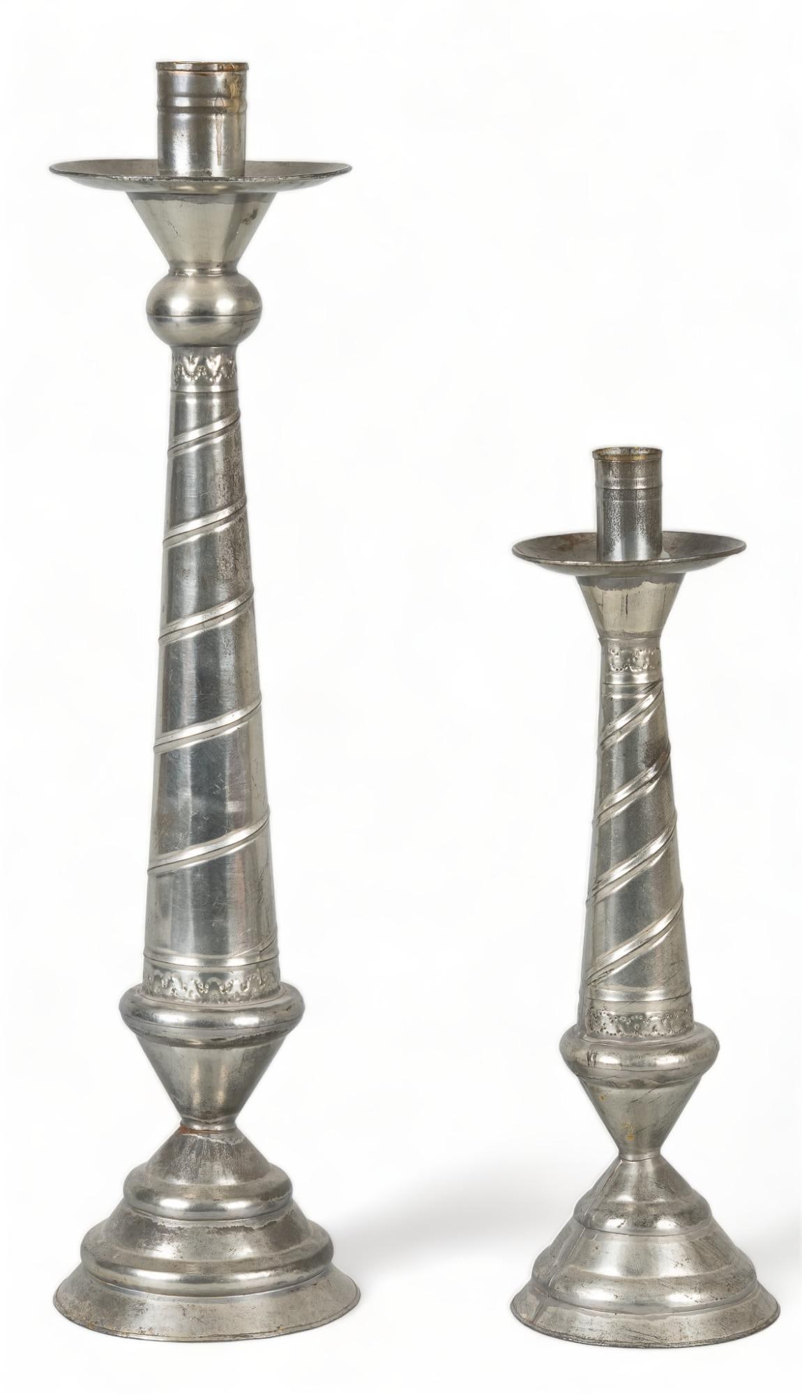 Pair of Mexican Tin Candlesticks (1 of 6)