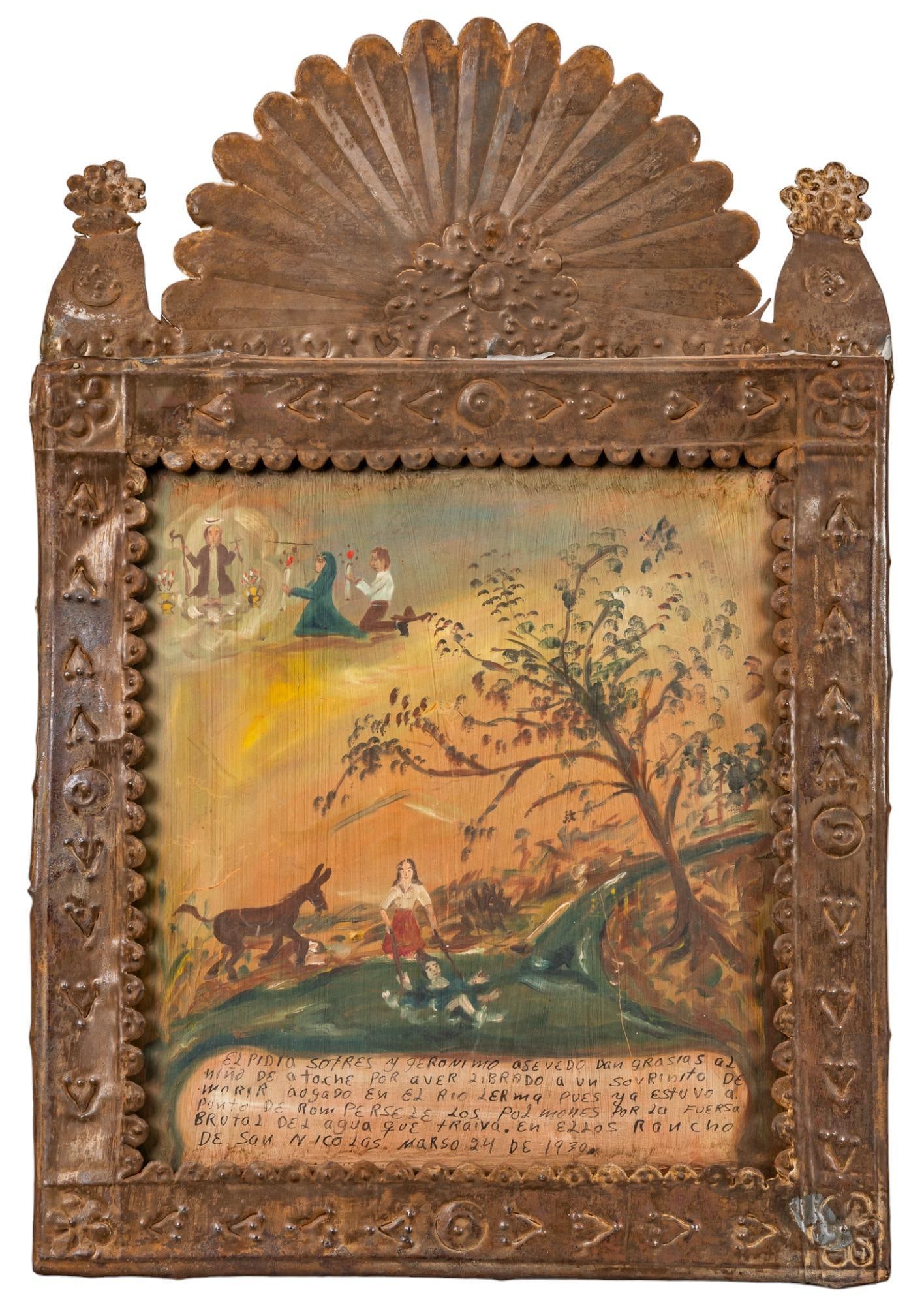 20th C. Mexican Ex-Voto, El Nino de Atocha (1 of 4)