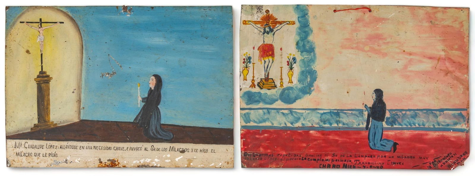 (2) 20th C. Mexican Ex-Votos, El Senor de los Milagros, El Senor de Lampara (1 of 5)