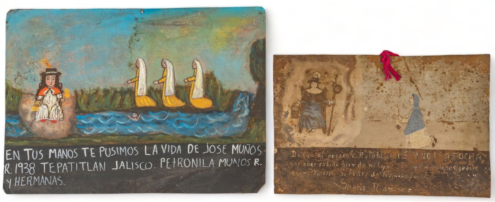 (2) 20th C. Mexican Ex-Voto, El Nino de Atocha (1 of 5)