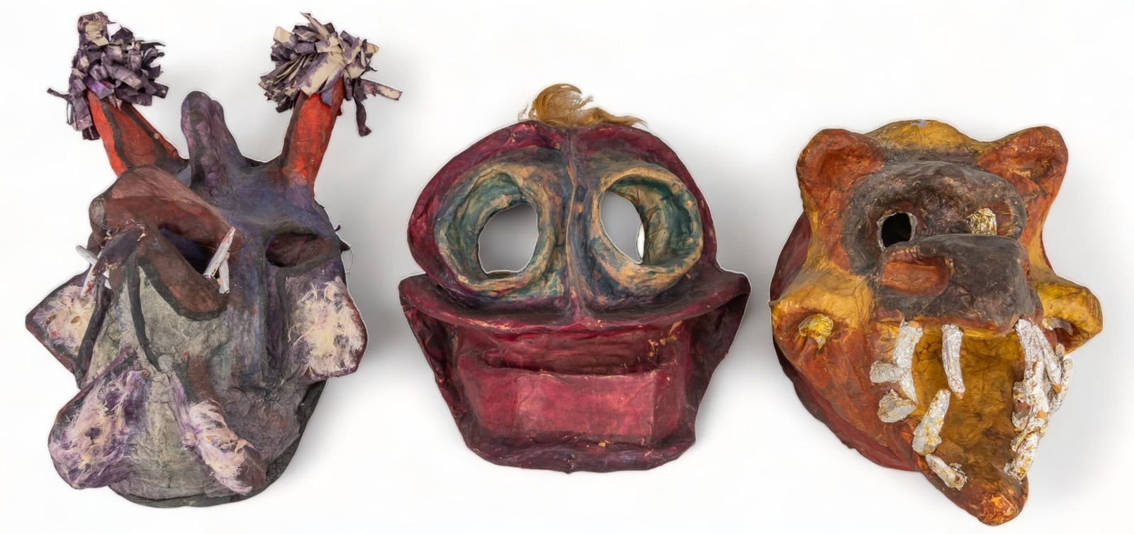 Set of (3) Vintage Mexican Dance Masks (1 of 7)