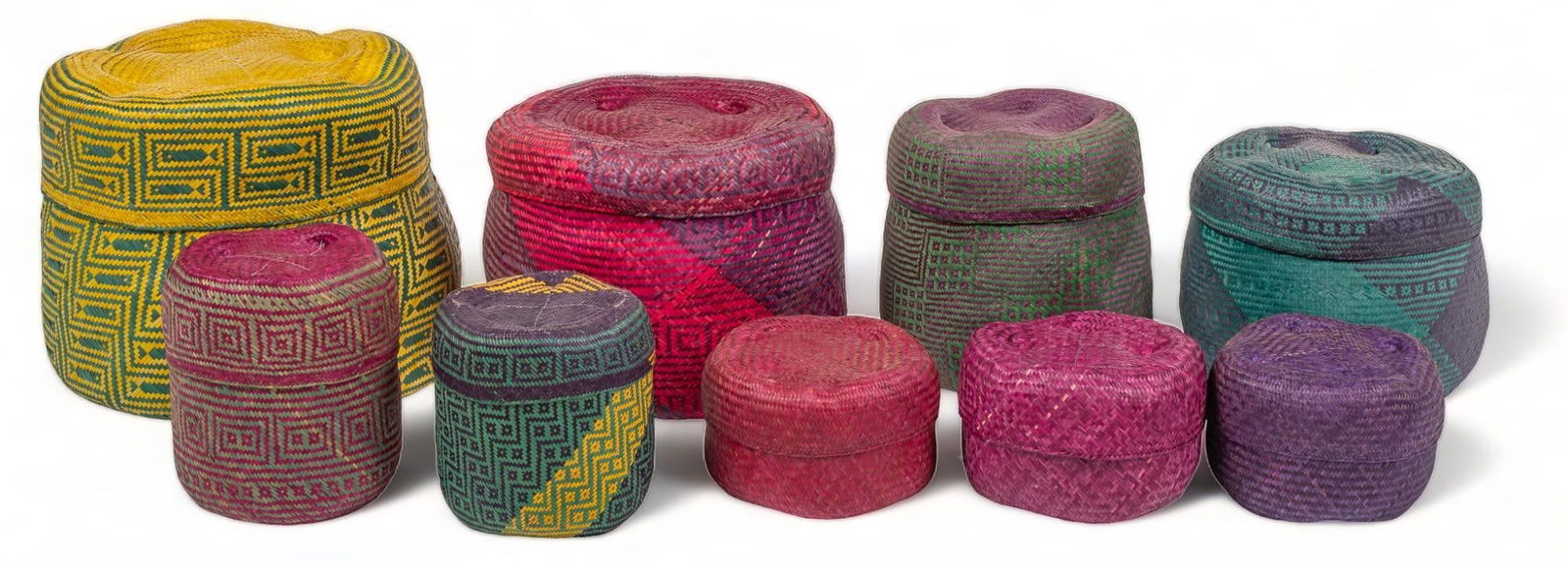 Set of (9) Woven Baskets (1 of 9)