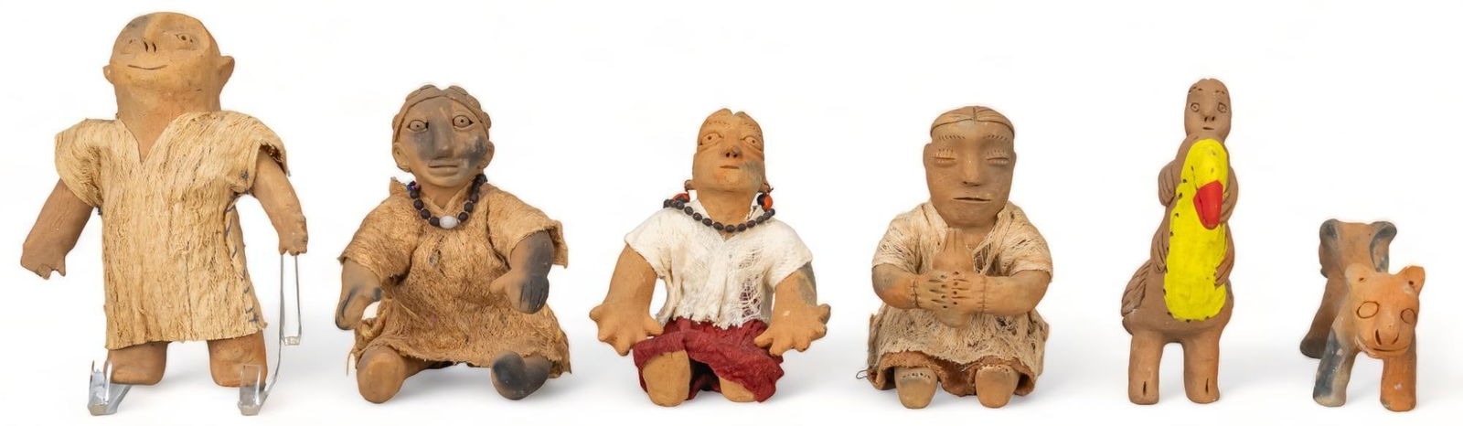Group of (6) Chiapas Folk Art Ceramic Figures (1 of 7)