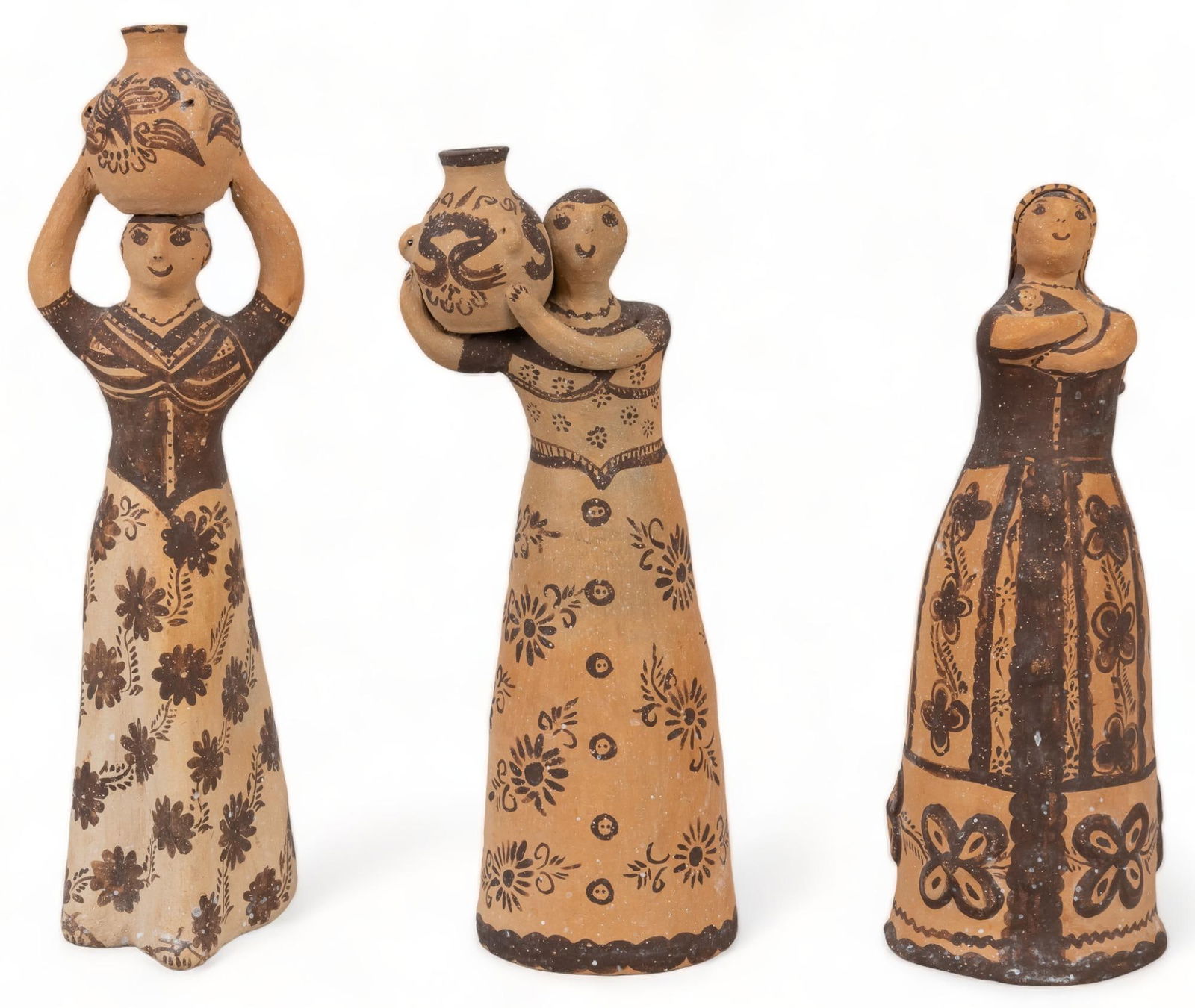 Set of (3) Ceramic Folk Art Figures (1 of 7)