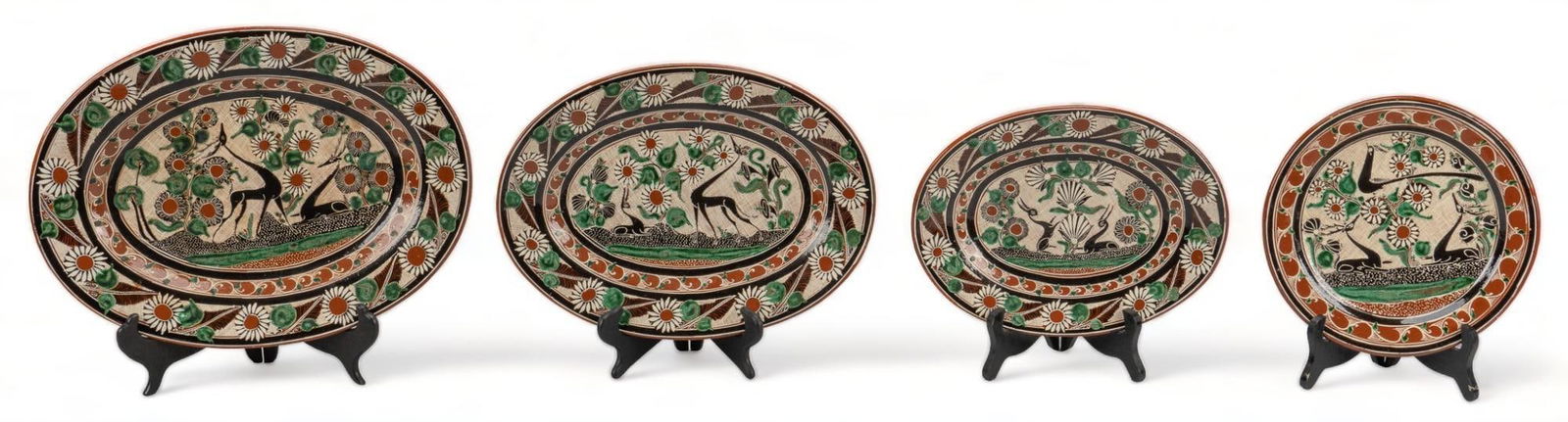Jose Bernabe, Set of (4) Tonala Petatillo Plates (1 of 9)