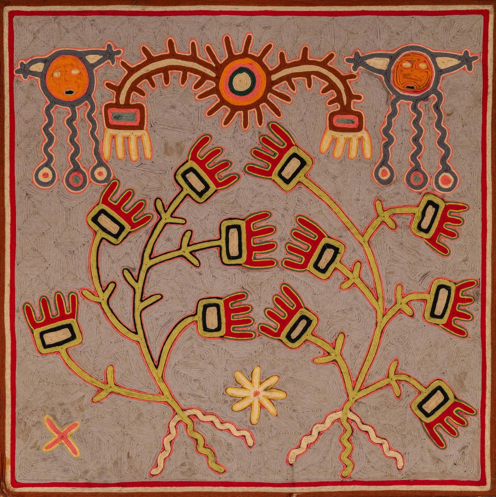 Vintage Huichol Yarn Painting (1 of 4)