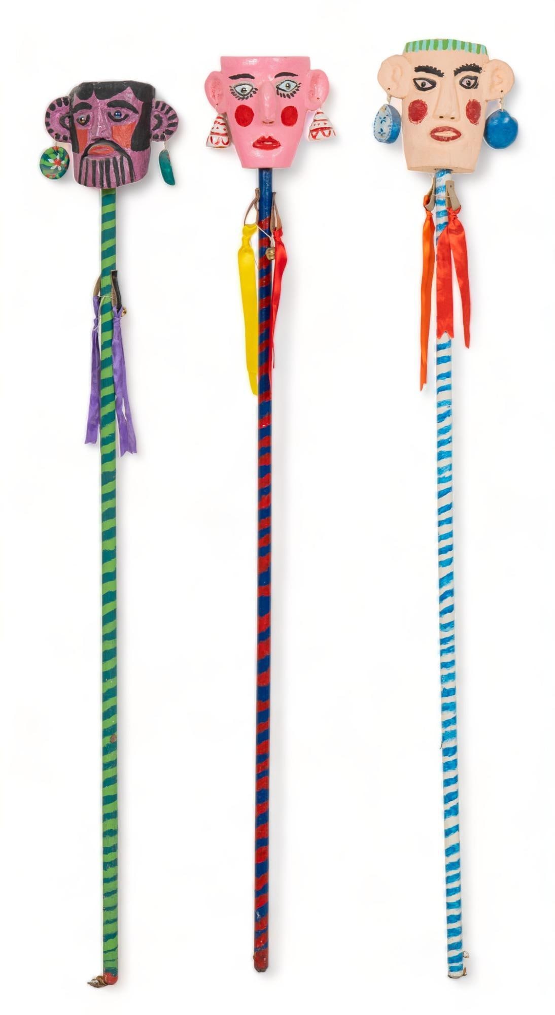 Set of (3) Mexican Folk Art Processional Staffs (1 of 9)