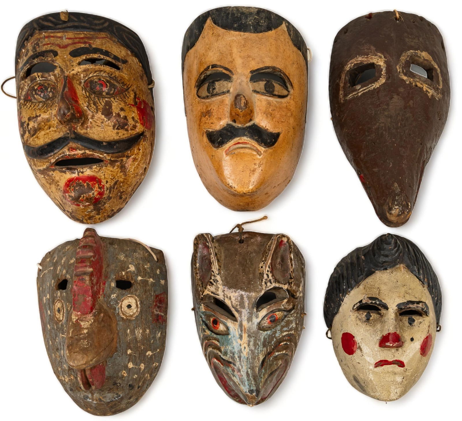 Set of (6) Mexican Dance Masks (1 of 7)