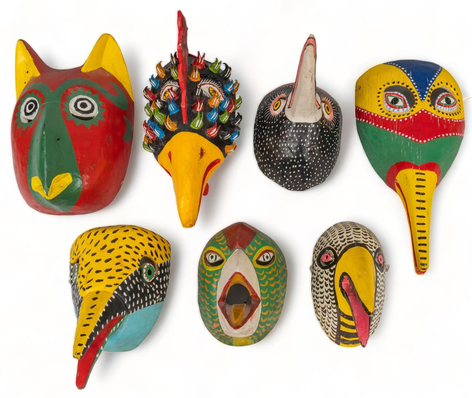 Collection of(7) Mexican Folk Art Carnival Masks (1 of 7)